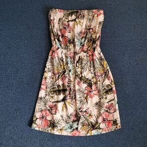 Strapless floral dress